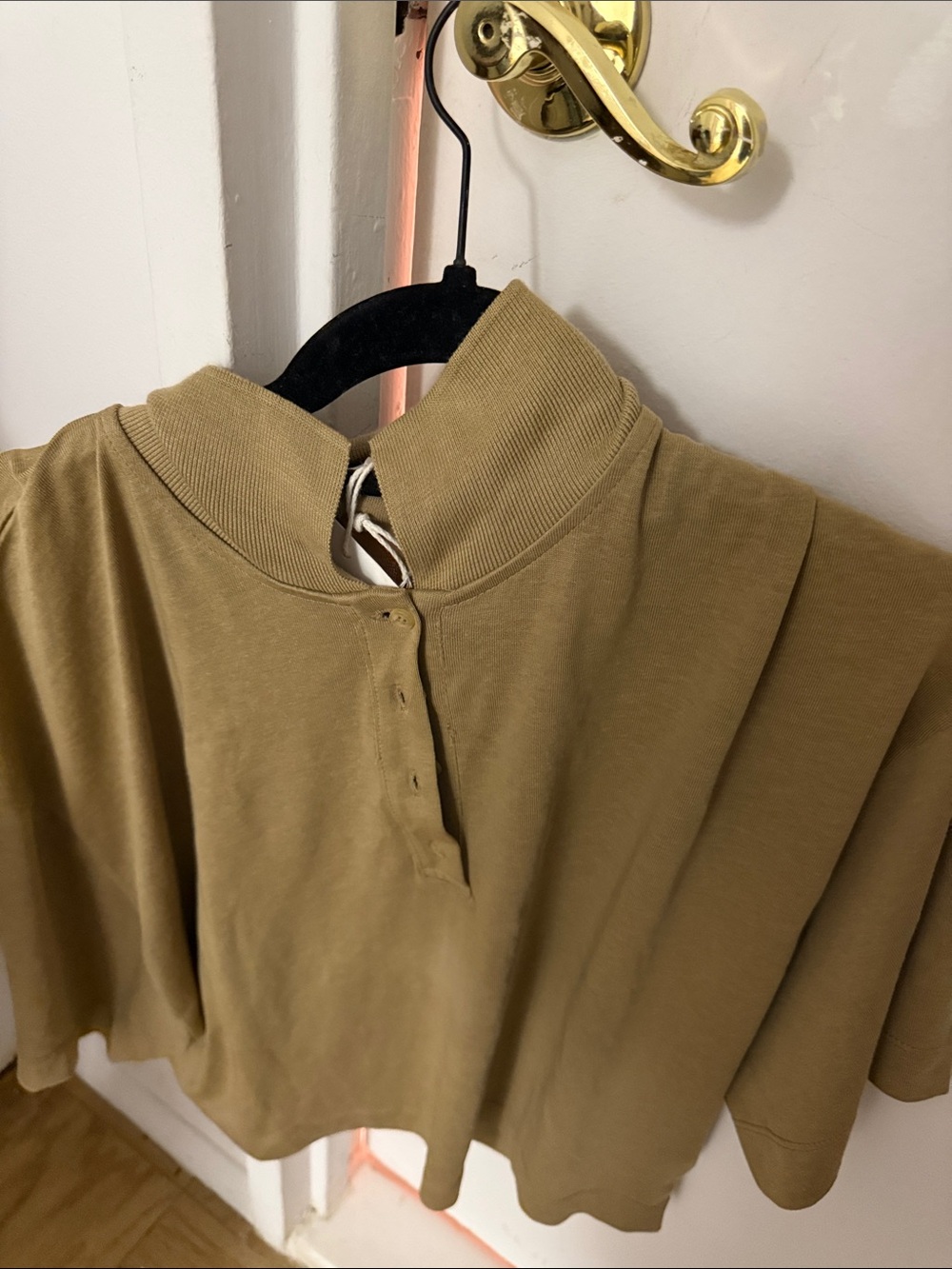 Zara Tan Button Polo Top - Picture 5 of 8